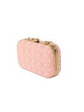 Tulle Damask Embroidered Faux Silk Clutch