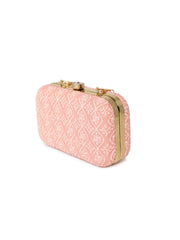 Tulle Damask Embroidered Faux Silk Clutch