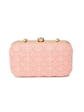 Tulle Damask Embroidered Faux Silk Clutch