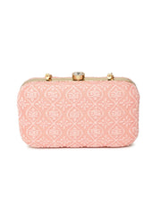 Tulle Damask Embroidered Faux Silk Clutch