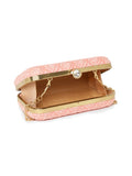 Tulle Damask Embroidered Faux Silk Clutch