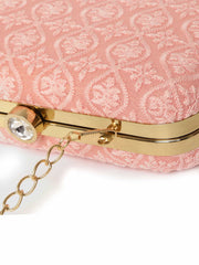 Tulle Damask Embroidered Faux Silk Clutch