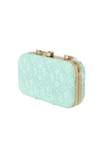 Tulle Ogee Embroidered Faux Silk Clutch