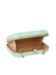 Tulle Ogee Embroidered Faux Silk Clutch
