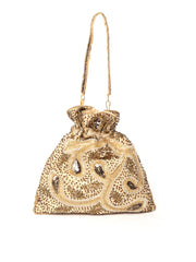Glitz Embellished Faux Silk Potli