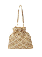 Glitz Embellished Faux Silk Potli