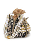 Lotus Velvet Embellished Potli