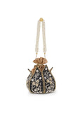 Lotus Velvet Embellished Potli