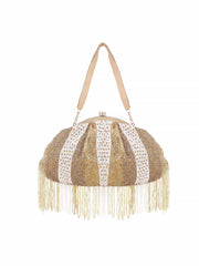 Pochette Tasselled Faux Silk Clutch