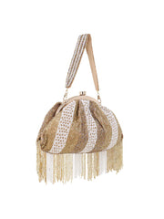 Pochette Tasselled Faux Silk Clutch