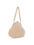 Pochette Pearl Embellished Faux Silk Clutch