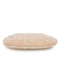Pochette Pearl Embellished Faux Silk Clutch