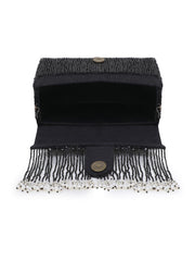 Coffer Tasselled Faux Silk Clutch
