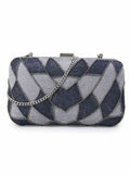 Adorn Faux Silk Abstract Embroidered Box Clutch