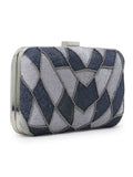 Adorn Faux Silk Abstract Embroidered Box Clutch