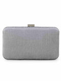 Adorn Faux Silk Abstract Embroidered Box Clutch