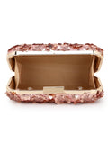 Adorn Faux Silk Floral Sequined Box Clutch