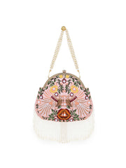 Pochette Faux Silk Embellished & Embroidered Purse Clutch