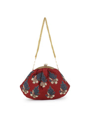 Pochette Faux Silk Embellished Purse Clutch