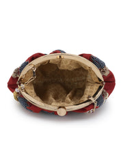 Pochette Faux Silk Embellished Purse Clutch
