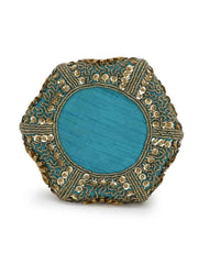 Lotus Faux Silk Embellished Potli