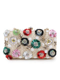 Adorn Faux Silk Floral Embellished Clutch