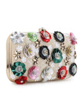 Adorn Faux Silk Floral Embellished Clutch