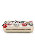 Adorn Faux Silk Floral Embellished Clutch