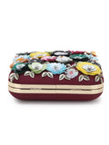 Vista Faux Silk Floral Embellished Clutch