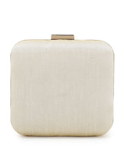 Vista Faux Silk Ditsy Embellished Clutch