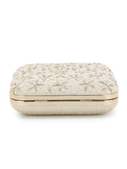 Vista Faux Silk Ditsy Embellished Clutch
