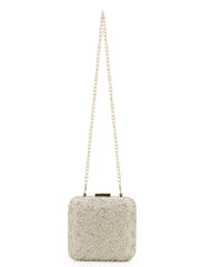 Vista Faux Silk Ditsy Embellished Clutch