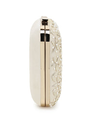 Vista Faux Silk Ditsy Embellished Clutch
