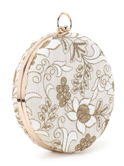 Gala Faux Silk Floral Embroidered Clutch