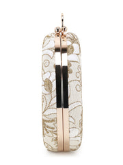Gala Faux Silk Floral Embroidered Clutch