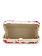 Tulle Faux Silk Floral Embroidered Clutch