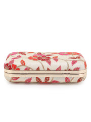 Tulle Faux Silk Floral Embroidered Clutch