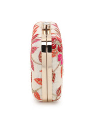 Tulle Faux Silk Floral Embroidered Clutch
