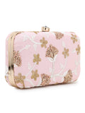 Tulle Faux Silk Floral Embroidered Clutch