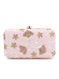 Tulle Faux Silk Floral Embroidered Clutch