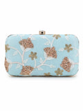 Tulle Faux Silk Floral Embroidered Clutch