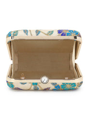 Vista Faux Silk Floral Embroidered Clutch