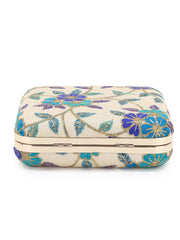 Vista Faux Silk Floral Embroidered Clutch
