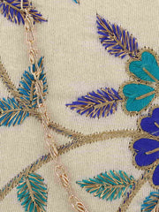Vista Faux Silk Floral Embroidered Clutch