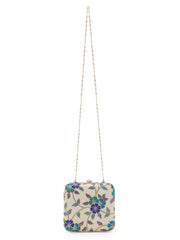 Vista Faux Silk Floral Embroidered Clutch