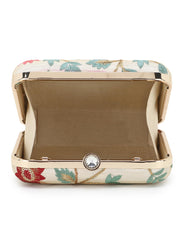 Vista Faux Silk Botanical Embroidered Clutch