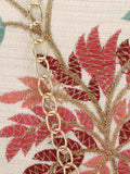 Vista Faux Silk Botanical Embroidered Clutch