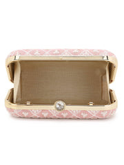 Tulle Faux Silk Ethnic Motifs Embroidered Clutch