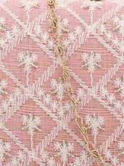 Tulle Faux Silk Ethnic Motifs Embroidered Clutch