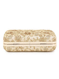 Hue Faux Silk Floral Embroidered Box Clutch